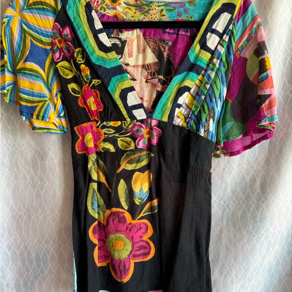 Desigual Multicolor Floral Tie-Back Blouse Collector’s Item